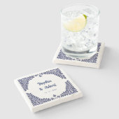 メキシコ海軍ブルータラベラ結婚タイル ストーンコースター (横)