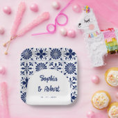 メキシコ海軍ブルータラベラ結婚タイル ペーパープレート (パーティー)