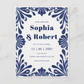 メキシコ海軍ブルータラベラ結婚式の日付を保存 案内ポストカード (正面)