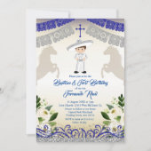 メキシコ海軍ブルーボーイバプテスマと誕生日 招待状 (正面)