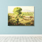 メキシコ渓谷の鉄道、1869年 キャンバスプリント (インサイチュ (ウッドフロア))