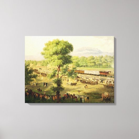 メキシコ渓谷の鉄道、1869年 キャンバスプリント (正面)