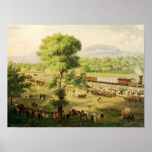 メキシコ渓谷の鉄道、1869年 ポスター