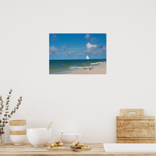 メキシコ湾でのセーリングプリント ポスター (キッチン)