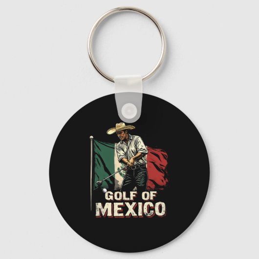 メキシコ湾のパロディ ゴルフ好きのための愛国的なデザイン キーホルダー (正面)