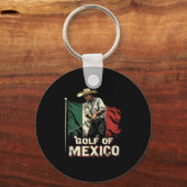 メキシコ湾のパロディ ゴルフ好きのための愛国的なデザイン キーホルダー (正面)