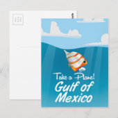 メキシコ湾の旅行のポスター漫画。 ポストカード (正面/裏面)