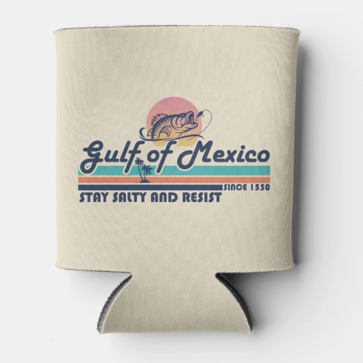 メキシコ湾は塩辛く耐える魚釣り 缶クーラー (正面)