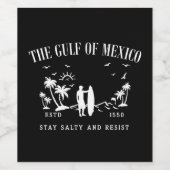 メキシコ湾は塩辛く耐え忍ぶ ワインラベル (シングルラベル)