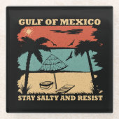 メキシコ湾は抵抗に強い塩辛を保つ ガラスコースター (正面)