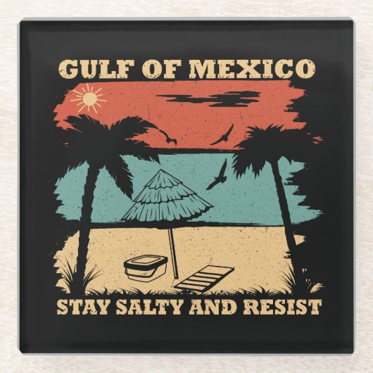 メキシコ湾は抵抗に強い塩辛を保つ ガラスコースター (正面)