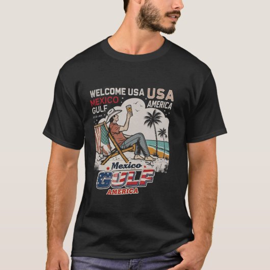 メキシコ湾アメリカアメリカ合衆国アメリカ国旗アメリカレトロ Tシャツ (正面)