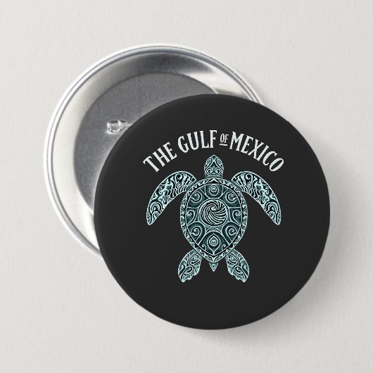 メキシコ湾ウミガメ海ラティーノ 缶バッジ (正面&裏面)