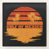 メキシコ湾ステイ塩辛ヴィンテージ ガラスコースター (正面)