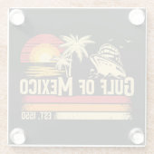 メキシコ湾ステイ塩辛ヴィンテージ ガラスコースター (裏面)