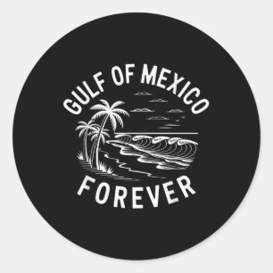 メキシコ湾ビーチからのヴィンテージの挨拶_2 ラウンドシール