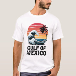メキシコ湾レトロサンセットウェーブデザイン Tシャツ