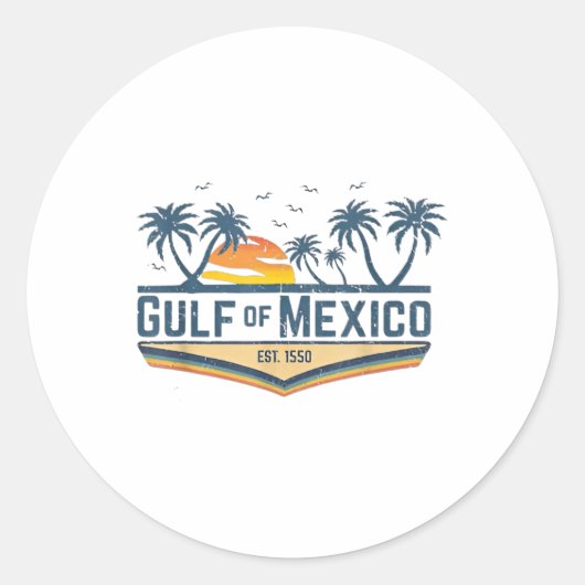 メキシコ湾ワイシャツ米国湾2025年国旗Mex ラウンドシール (正面)