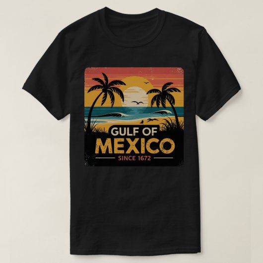 メキシコ湾ヴィンテージサンセットTシャツ Tシャツ (デザイン正面)