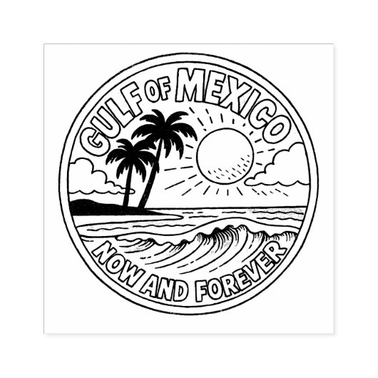 メキシコ湾今と永遠の海アート ラバースタンプ (インプリント)