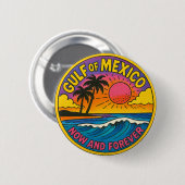 メキシコ湾今と永遠の海アート 缶バッジ (正面&裏面)