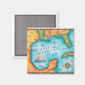 メキシコ湾地図 マグネット (正面/裏面)