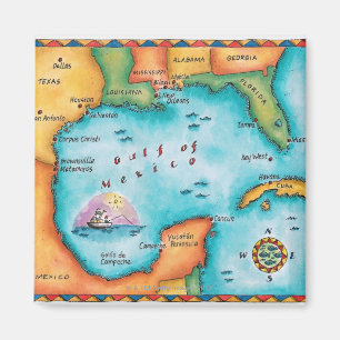 メキシコ湾地図 マグネット