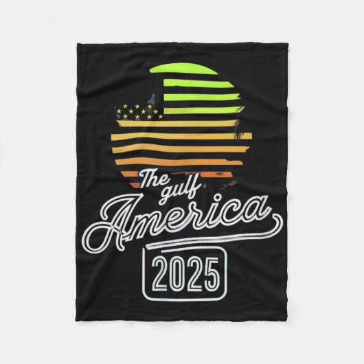 メキシコ湾米国国旗アメリカ湾エスト フリースブランケット (正面)