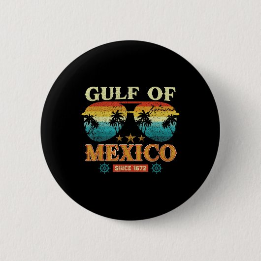 メキシコ湾1569年歴史地図 缶バッジ (正面)