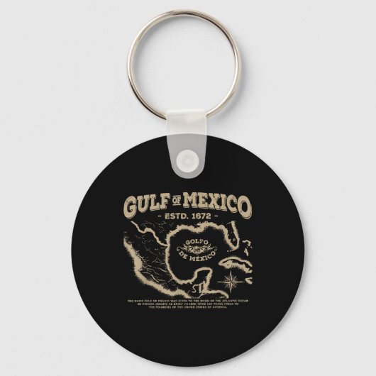 メキシコ湾1672の地図 キーホルダー (正面)