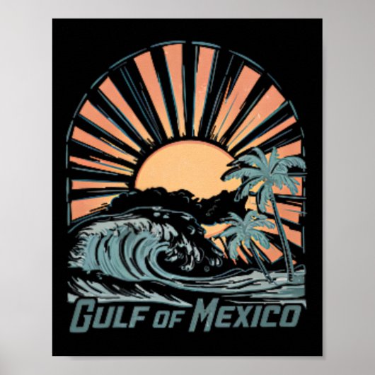 メキシコ湾1672年以来のヴィンテージビーチ2サイドT- ポスター (正面)