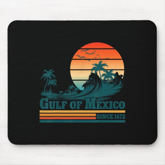 メキシコ湾1672年以来ヴィンテージ夕日ビーチT-s マウスパッド (正面)