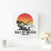 メキシコ湾 スクエア壁時計 (ホーム)