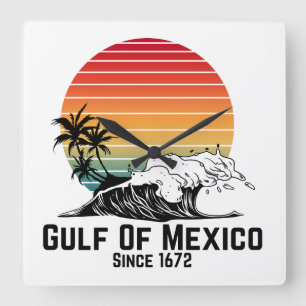 メキシコ湾 スクエア壁時計