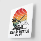メキシコ湾 スクエア壁時計 (傾斜)