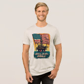 メキシコ湾 – ドリルベビードリルヴィンテージ政治的 トライブレンドTシャツ (正面全面)