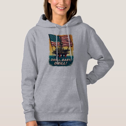 メキシコ湾 – ドリルベビードリルヴィンテージ政治的 パーカ (正面)