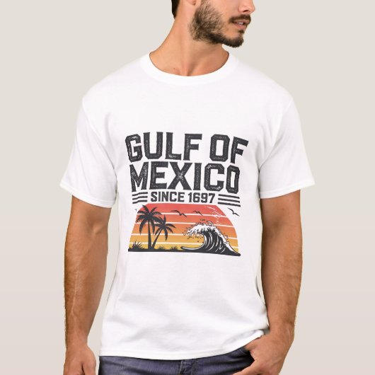 メキシコ湾，ビーチビブ Tシャツ (正面)