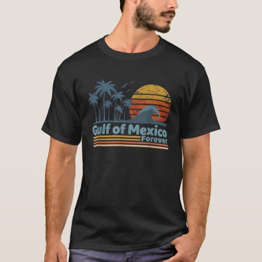 メキシコ湾 永遠のレトロ ビンテージ ビーチ Tシャツ (正面)