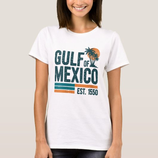 メキシコ湾 1550年代 レトロ ビンテージ ビーチ Tシャツ (正面)