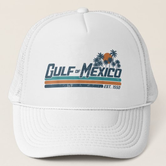 メキシコ湾 1550年創設 レトロ ビンテージ ビーチの雰囲気 キャップ (正面)