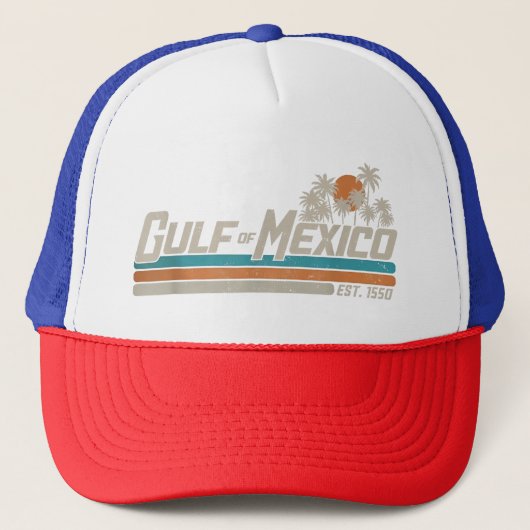 メキシコ湾 1550年創設 レトロ ヴィンテージ ビーチ キャップ (正面)