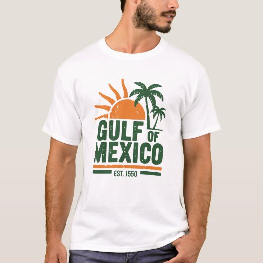 メキシコ湾。1550 -ヴィンテージ熱帯ビーチ Tシャツ (正面)