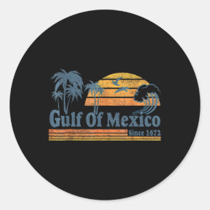 メキシコ湾 1672年以来 レトロ ヴィンテージ ビーチ ラウンドシール