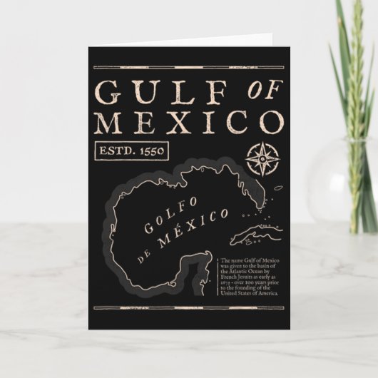 メキシコ湾 1672年 歴史地図  カード (正面)