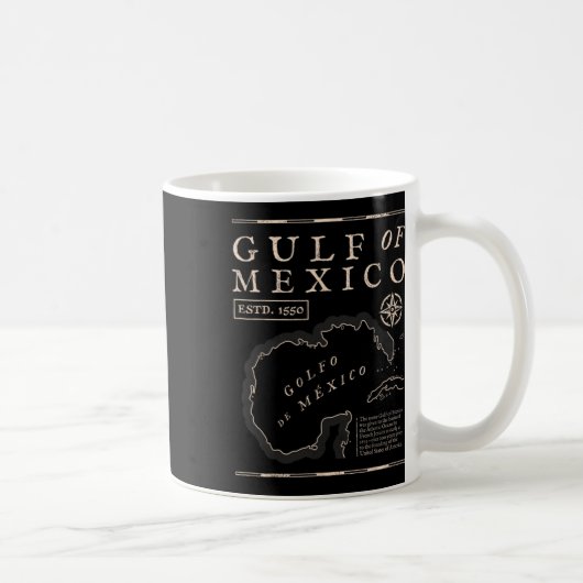 メキシコ湾 1672年 歴史地図 コーヒーマグカップ (右)