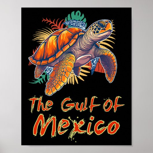 メキシコ湾Edm音楽レーブダンスウミガメ ポスター (正面)