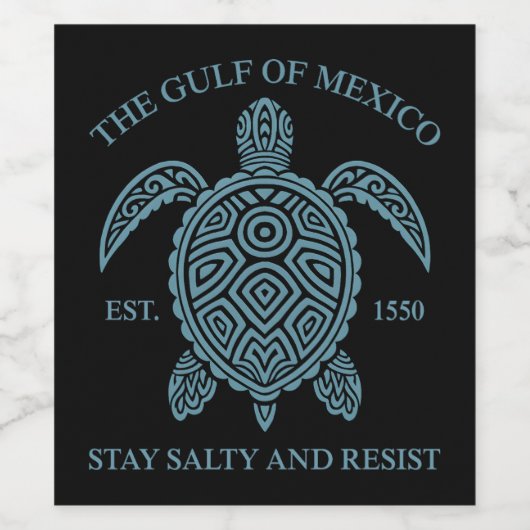 メキシコ湾ESTD 1550ステイ塩辛と抵抗 ワインラベル (シングルラベル)