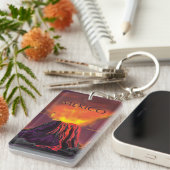 メキシコ火山旅行ポスター キーホルダー (正面右)
