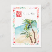 メキシコ熱帯性QR目的地の結婚式詳細 エンクロージャーカード (裏面)